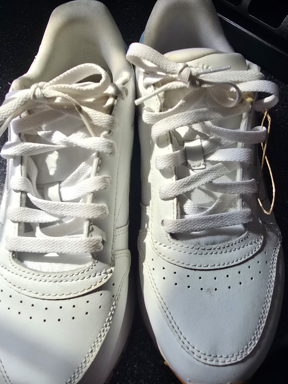 Reebok White Leather wedge Low-Top Athletic Sneakers
